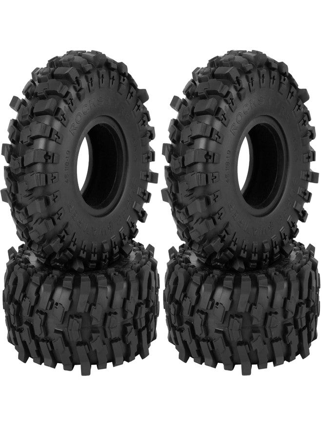 إطارات RCHuiWow مقاس 1.9 بوصة بتقنية Beadlock لسيارات التحكم عن بعد من نوع SCX10 وSCX10 II وSCX10 III وTRX4 وRed Cat GEN7 و8 RC 4WD بمقياس 1/10، إطارات مطاطية، 4 قطع - Image 1